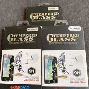 3 Pack of Tempered Glass Screen Protectors For Samsung Galaxy S3